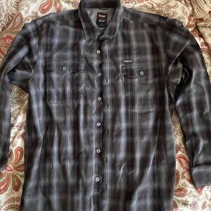 Wrangler® Men's Outdoor Long Sleeve Shirt with UPF 30+ Protection Large EUC!